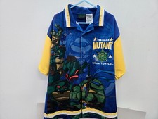Teenage Mutant Ninja Turtles 1990's Vintage Shirt Snap Embroidered Boys 8/10