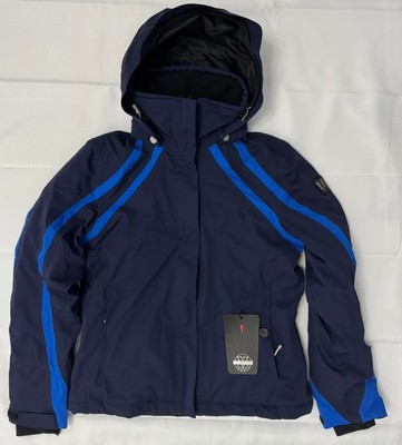 Womens Vuarnet Mesa Ski Jacket | Navy Blue with Blue Stripes