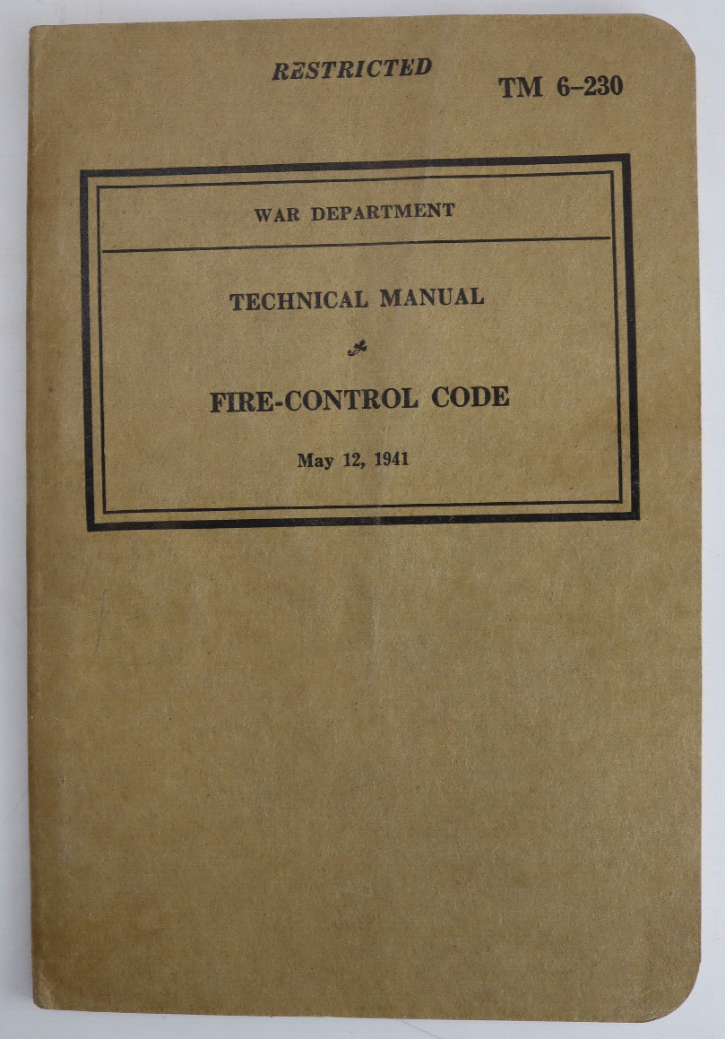 1941 World War II Manual Field Artillery  Fire Control Illust. 1st Edition 36pg