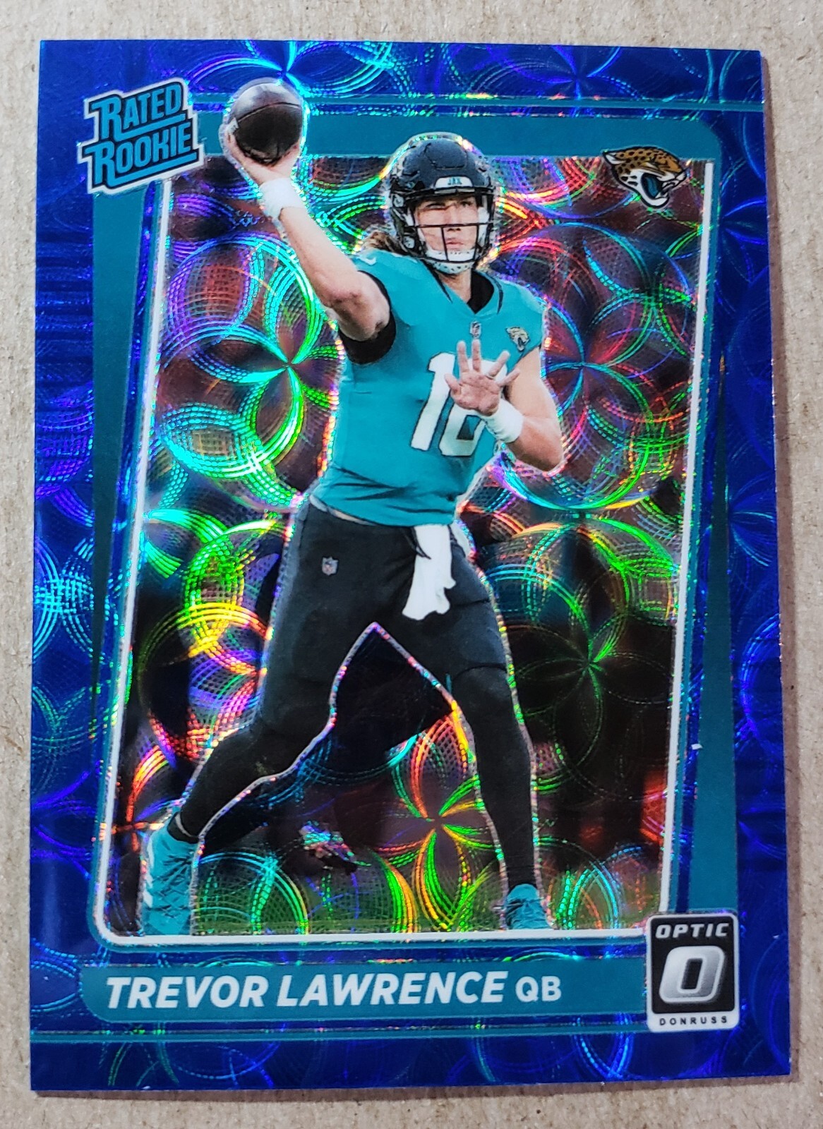 2021 Panini Donruss Optic Blue Scope Prizm Trevor Lawrence RC #201 Jaguars