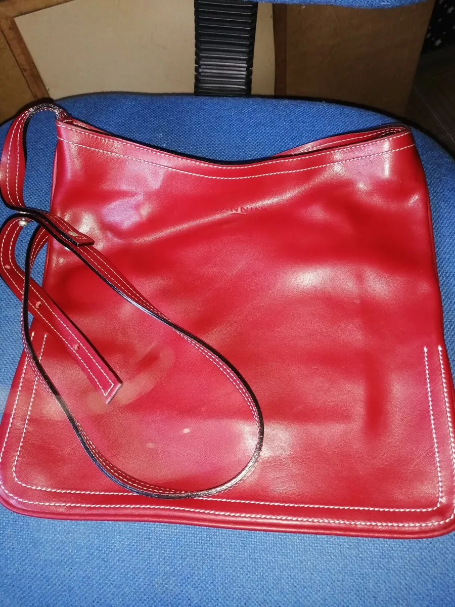 RED NANNINI LEATHER BAG MADE IN ITALY