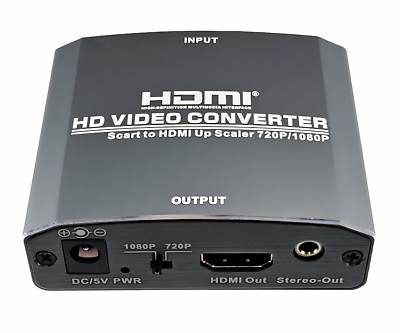 DINIC SCART-HDMI Adapter Video und Audio analog auf HDMI bis 1080p@60Hz, schwarz