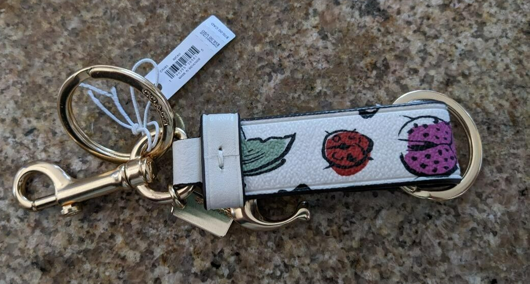 キーホルダー・キーリング Coach Trigger Snap Bag Charm Floral CR462 Coach Floral Print Trigger Snap Bag Charm Multicolor Used | eBay