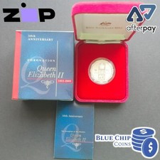 2003 50c RAM 50th ANV CORONATION QUEEN ELIZABETH II SILVER PROOF COIN