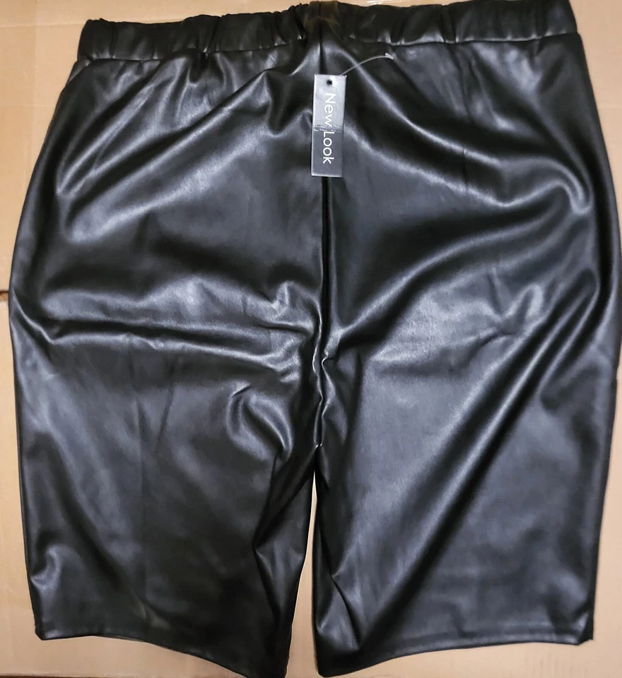 New Look Faux Leather Biker Shorts - Image 2 of 3
