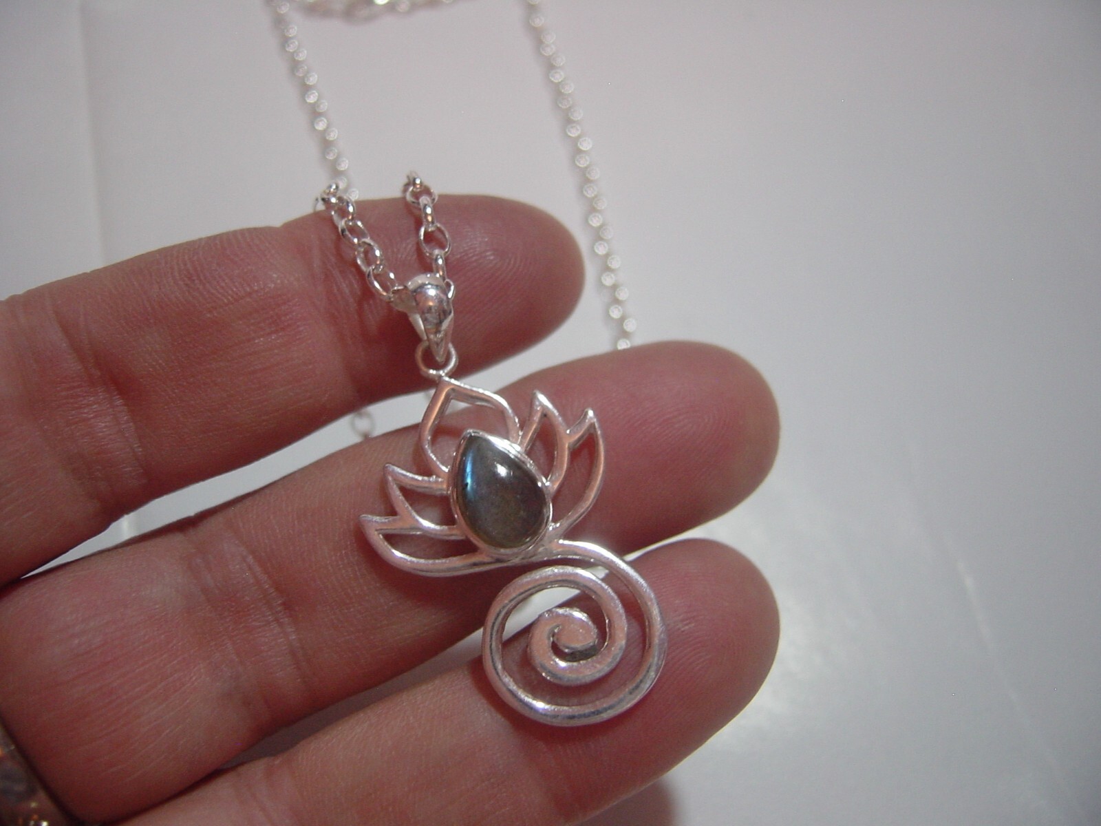 superb Solid Silver 20" belcher Chain & Unusual l… - image 4