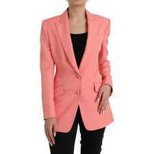 DOLCE & GABBANA Jacket Pink Polyester Single Breasted Blazer IT40/US6/S 2630usd