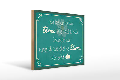 Holzschild Spruch 40x30 cm Ich kenne eine Blume die bist du Schild wooden sign