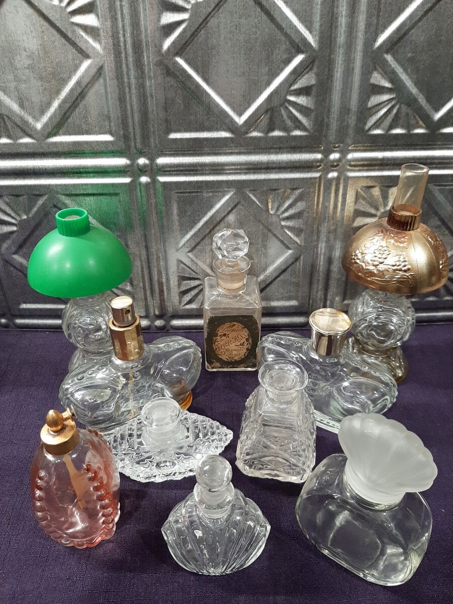 Lot of 10 Vintage Perfume Bottles, Collectable Display Glass Lot of 10 Vintage Perfume Bottles, Collectable Display Glass