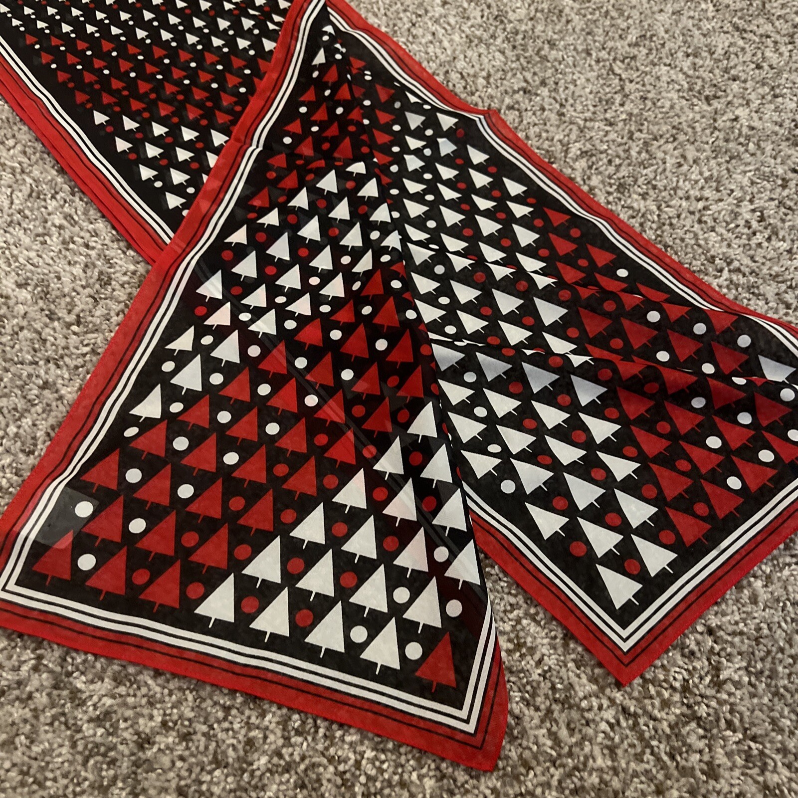 ECHO Long Rectangle Scarf 100% Polyester Red, Bla… - image 4