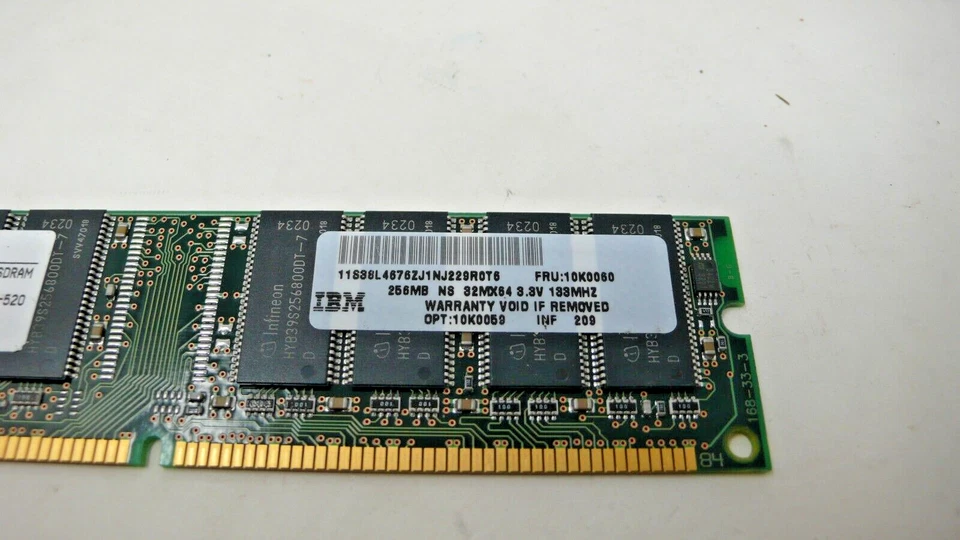 IBM 10K0060 256MB PC-133 DDR Memory Module 38L4681 - Image 4 of 4