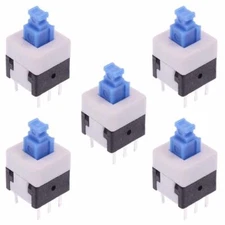 5 x 8x8mm Latching PCB Push Switch 0.1A 30VDC