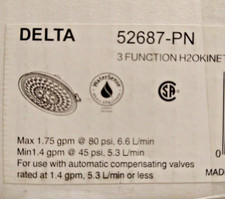 Delta 52687-PN H2Okinetic 3-Setting Raincan Shower Head Polished Nickel