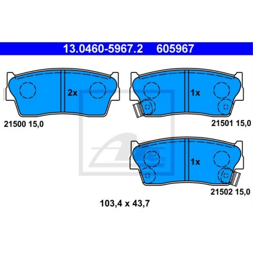 ATE Plaquette de Freins 13.0460-5967.2 Sabots pour Suzuki Vitara Cabriolet Et Ta - Photo 1/1