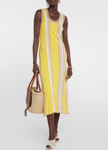 JOSEPH Dress Size Medium Striped Colour Block Rib Knit Tank NEW $1,125- - Picture 5 of 9