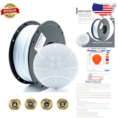 Durable 2.2lbs Flexible Filament for 3D Printed Basketballs, Soccer & More