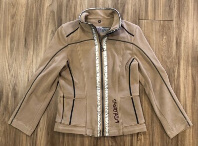 SPORTALM Fleece Zip Pullover Jacket Tan Brown Size 36 Womens US 6 XS/S Ski Snow