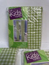 LThe Kid  s Room Green 1x Curtains 40  X 84  L and 2 X Valances 60  x15  L
