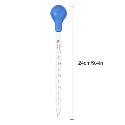 2X 10ml Glass Graduated Pipettes Lab Dropper with Blue Rubber Cap and Scale AU - Picture 3 of 10