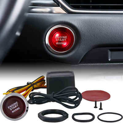 Engine Start Knopf Button Zündung ROT beleuchtet Pivot 12V KFZ Auto Tuning E14