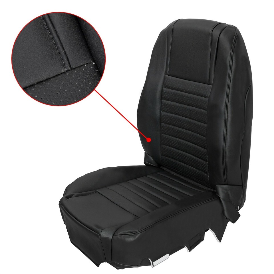 Perforated Leather Seat Cover For 2005-2009 Ford Mustang GT Driver Seat - Black, Direct Replacement 3 thumbnail image