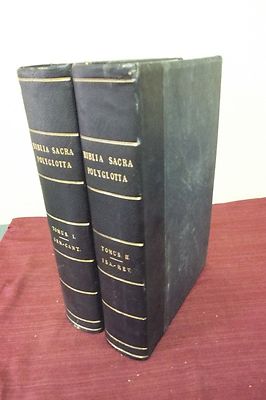1831 (Circa) Biblia Sacra Polyglotta - 2 Vols by S Bagster-  8 languages