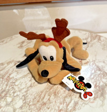 Vintage Mousketoys Pluto Reindeer X'Mas Mini Bean Bag 9" Plush