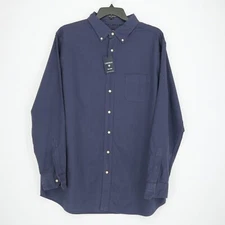 Cremieux Men's Long-Sleeve Shirt 2XT Navy 100% Cotton NWT $89.50