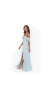 Show me your MuMu Emma ruffle maxi dress silver crisp ( blue ) sz XS NWOT