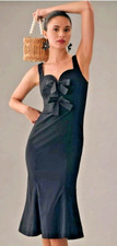 Anthropologie Women Size Large Sweetheart Bow Dress Black Magic Fabric