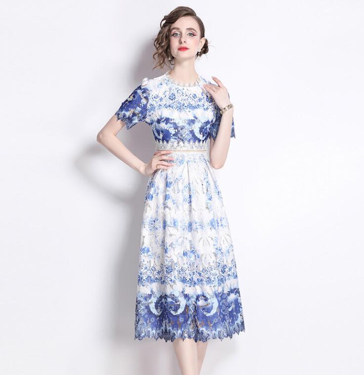 エブール Ebure Circle Flower Lace Dress Mother of the Bride Dress Style #27944 | La Femme