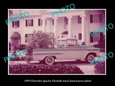Old Postcard Size Photo Of 1959 Chevrolet Apache Fleetside Launch Press Photo 1 Old Postcard Size Photo Of 1959 Chevrolet Apache Fleetside Launch Press Photo 1