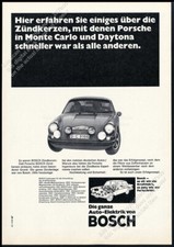 1968 Porsche 911 Monte Carlo Rallye Race Car Photo Bosch German Vintage Print Ad