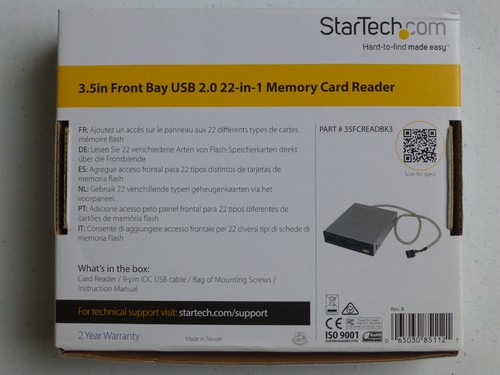 StarTech 3.5in Front Bay USB 2.0 Internal Memory Card Reader 35FCREADBK3 - Picture 8 of 10