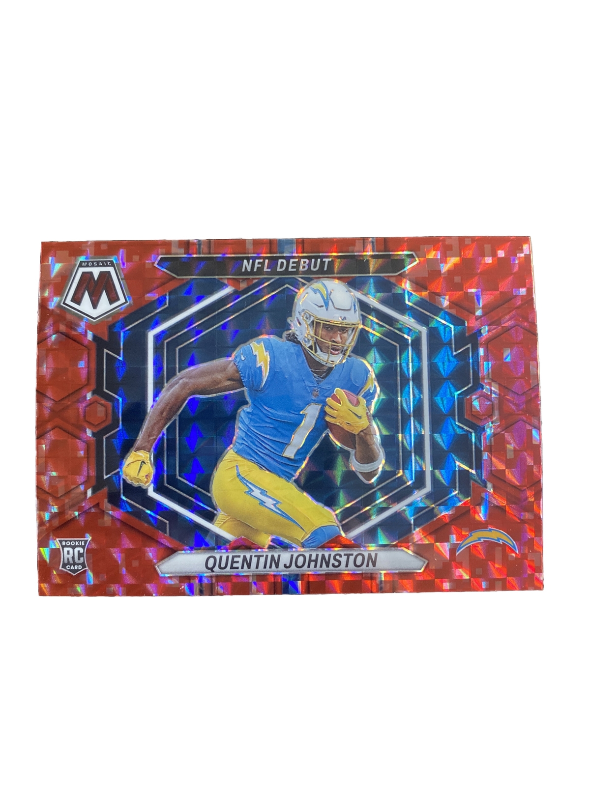 2023 Mosaic Football Nfl Debut Quentin Johnston Red Prizm RC