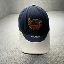 Atlanta Thrashers Hat Cap Fitted One Size Blue NHL Hockey Logo Reebok Mesh Y2K
