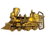 Belt Buckle Locomotive Railroad TRAIN Baron Solid Brass Buckle 6101 Vintage 1978