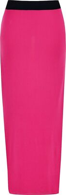  Lange Damen-Maxiröcke einfach Jersey Bodycon Tube Damen Midi Bleistiftrock 6-20