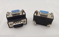 10 Right Angle 90 Degree DB9pin DB9 RS232 Male To Female Extension Cable Adapter