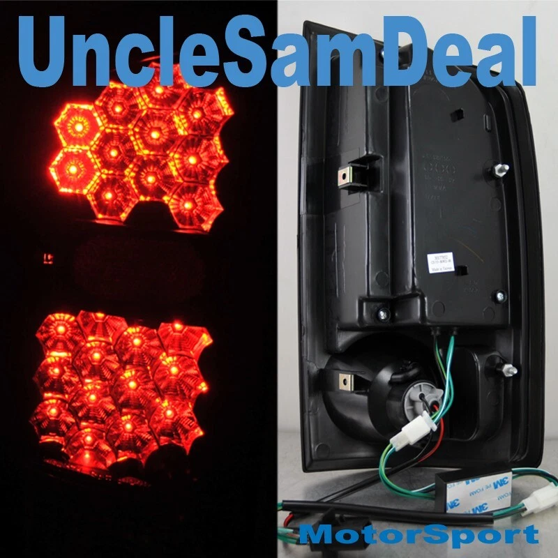 PARA DODGE RAM TRANSPARENTE LEN ROJO L.E.D.LED CARCASA NEGRA LUCES TRASERAS PAR AJUSTE DIRECTO Foto 2 de 2