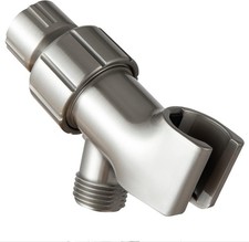 Shower Head Holder for Handheld Shower Head, Brushed Nickel Adjustable Shower Ar