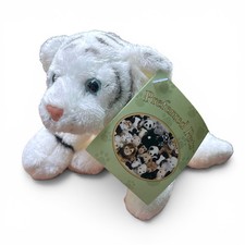Preferred Plush White Tiger VTG Realistic Lifelike Small White Striped Cat 8  