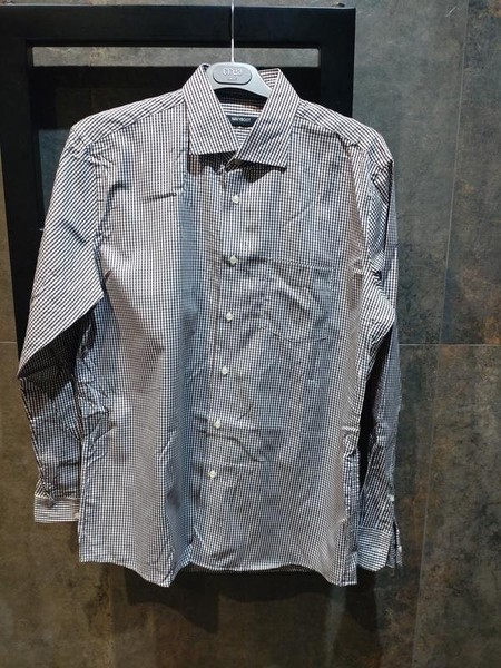 Men Navyboot Shirt Black Cotton 40 /L / 48 #B8I8