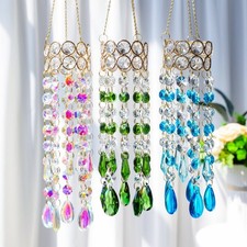 16Inch Crystal Suncatcher Octagonal Beads Prism Rainbow Maker Outdoor Decor