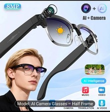 Smart Bluetooth Glasses with HD Camera, 1080p Video Recording Wearable Smart Gla
