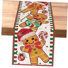 Candy Cane Christmas Table Runner, Christmas Runner for 13  x 108  Gingerbread
