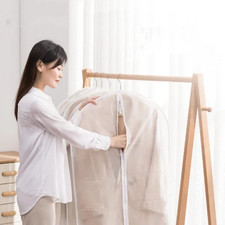 5pcs Clothes Coat Protect Garment Cover Bags Suit Storage Bags Zipper Dress   