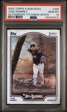 PSA 10 🔥2025 Topps X Bob Ross The Joy of Baseball JOSE RAMIREZ  White Auto /35