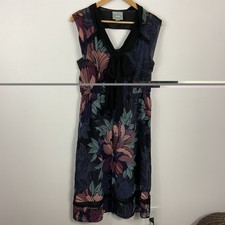 Maeve Brelin Floral Neck Tie Midi Dress Womens Size Medium