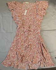 Max studio Women's Sz XL Midi Dress in Coral Mini Floral Print